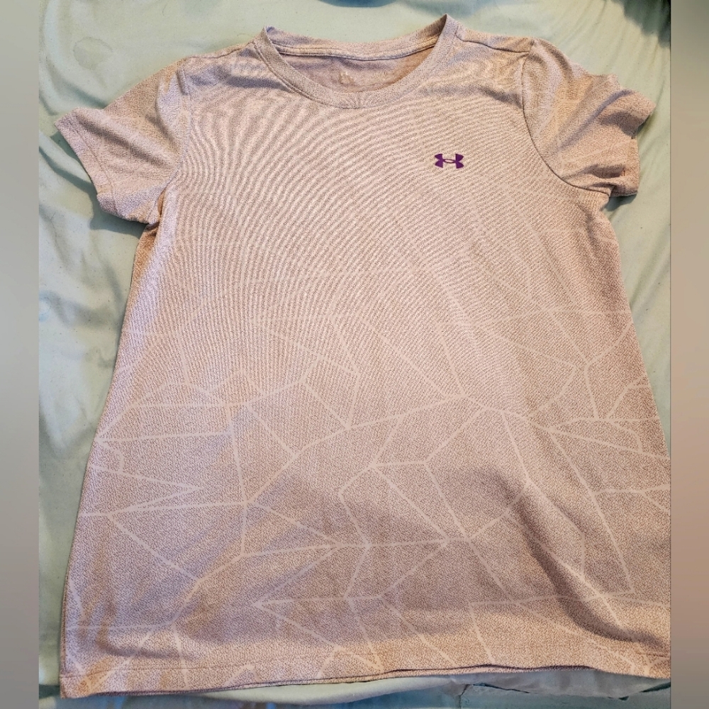 Under Armour Heatgear Loose Fit Women's Purple Short Sleeve Shirt Size Large